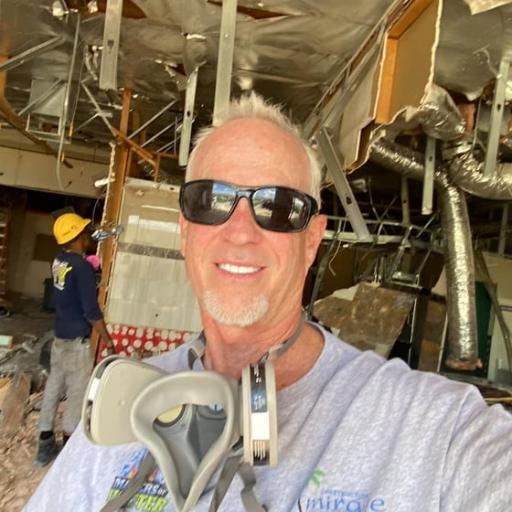 Craig Herrmann, founder of Construction by Mirage, on a commercial job site